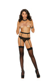 Women's Black Mesh Garter Belt Adjustable Back Hook Lingerie