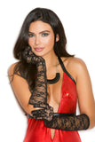 Women's Black Elbow Length Lace Gloves Lingerie