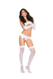 Women's White Stretch Satin Garter Belt Adjustable Garters Lingerie