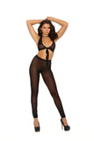 Women's Black Mesh Leggings Elastic Waist Band Lingerie