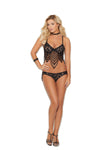 Women's Black Lace Bralette Underwire Cups Adjustable Straps Lingerie