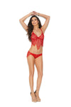 Women's Red Lace Bralette Underwire Cups Adjustable Straps Lingerie