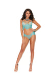 Women's Dusty Turquoise Eyelash Lace Cami Top Adjustable Straps Lingerie