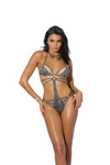 Women's Leopard Strappy Lycra Monokini Swimwear